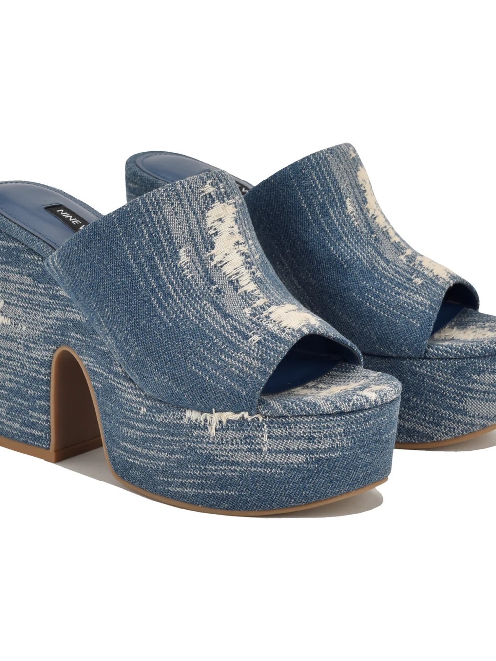 Nine West Denim Blue Platform Heels
